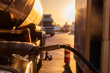 Fuel truck at gas station